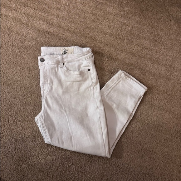 cosmic blue love Denim - High-Rise White Skinny Jeans - Women